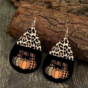 🧡Fall Cheetah Pumpkin Earrings🧡